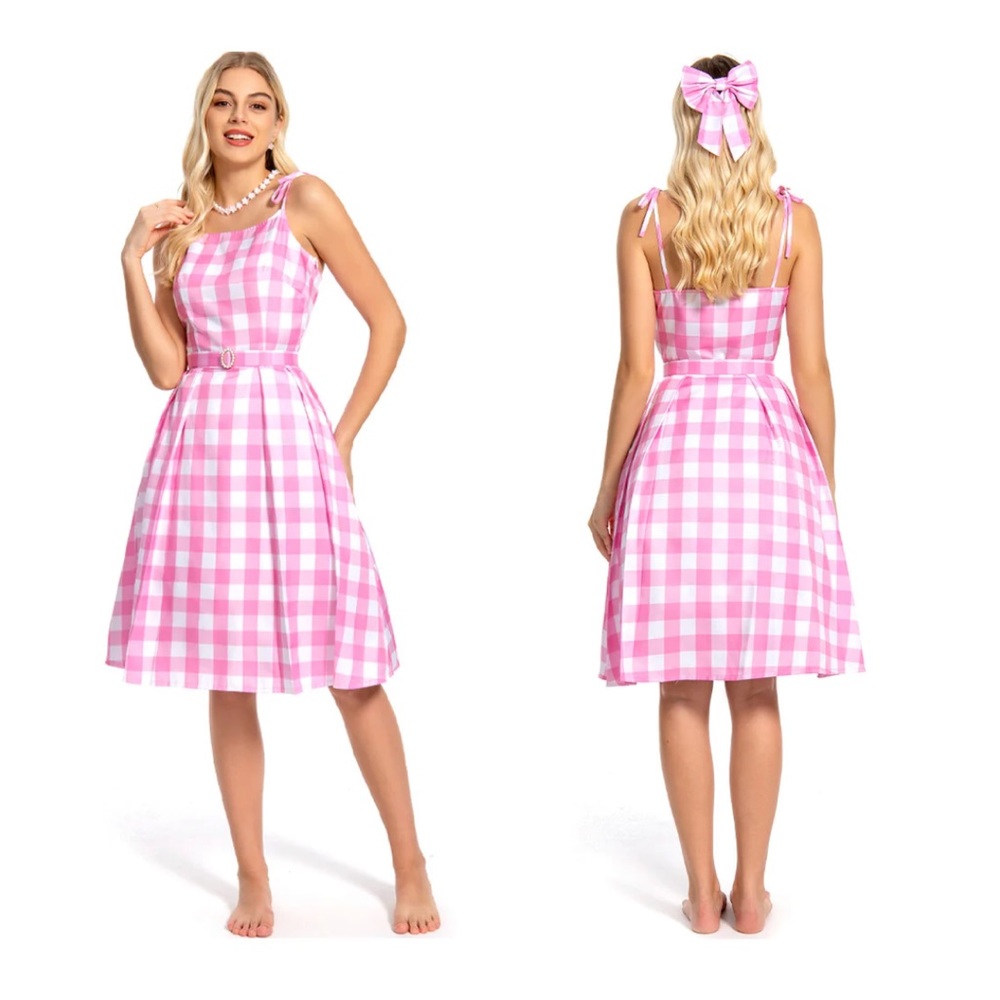 NWT Margot Robbie Cosplay Barbie Costume XS with Wig and Cap